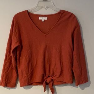 Madwell Burnt Orange Tie 3/4 length sleeve